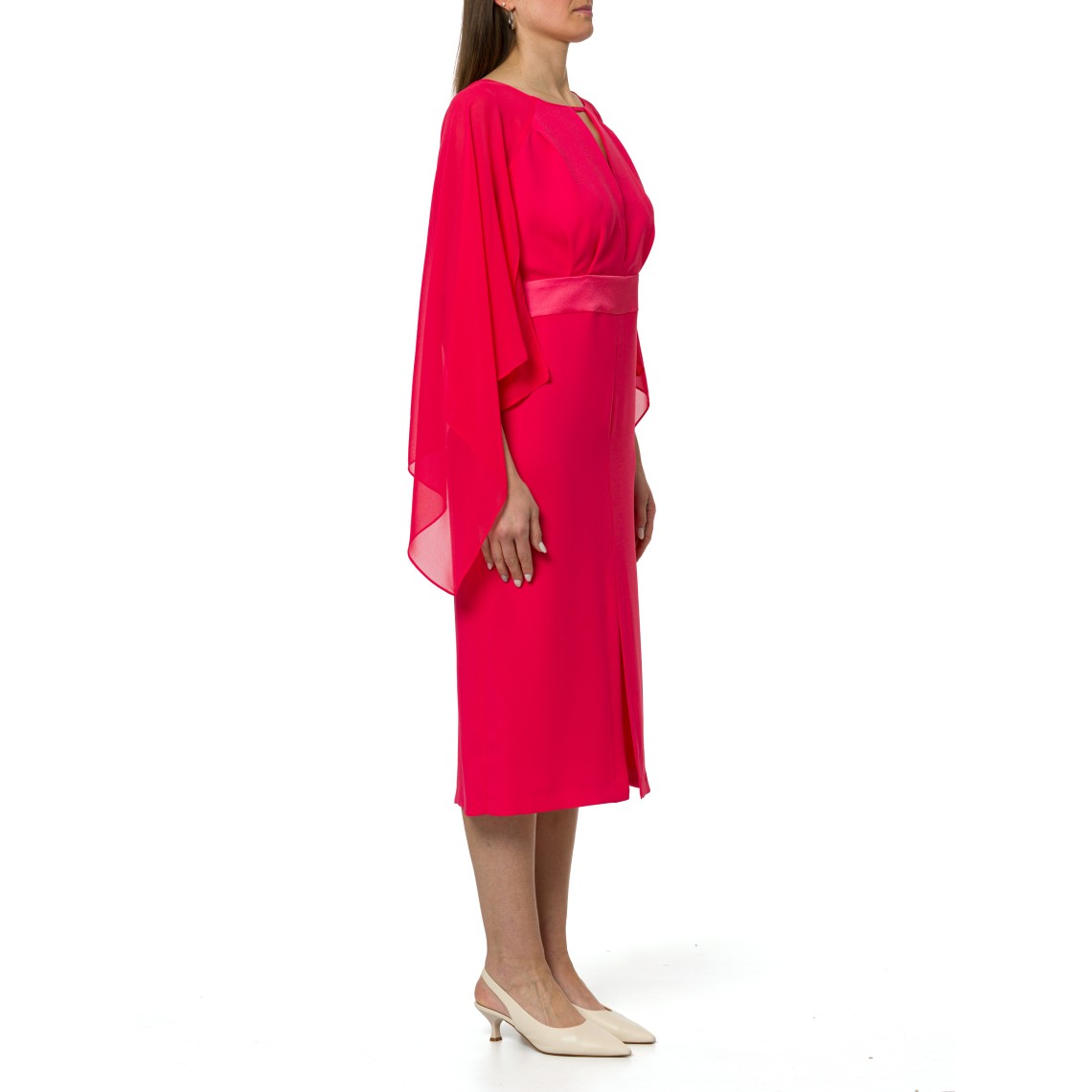 Abito midi con fascia in satin Hanita Couture