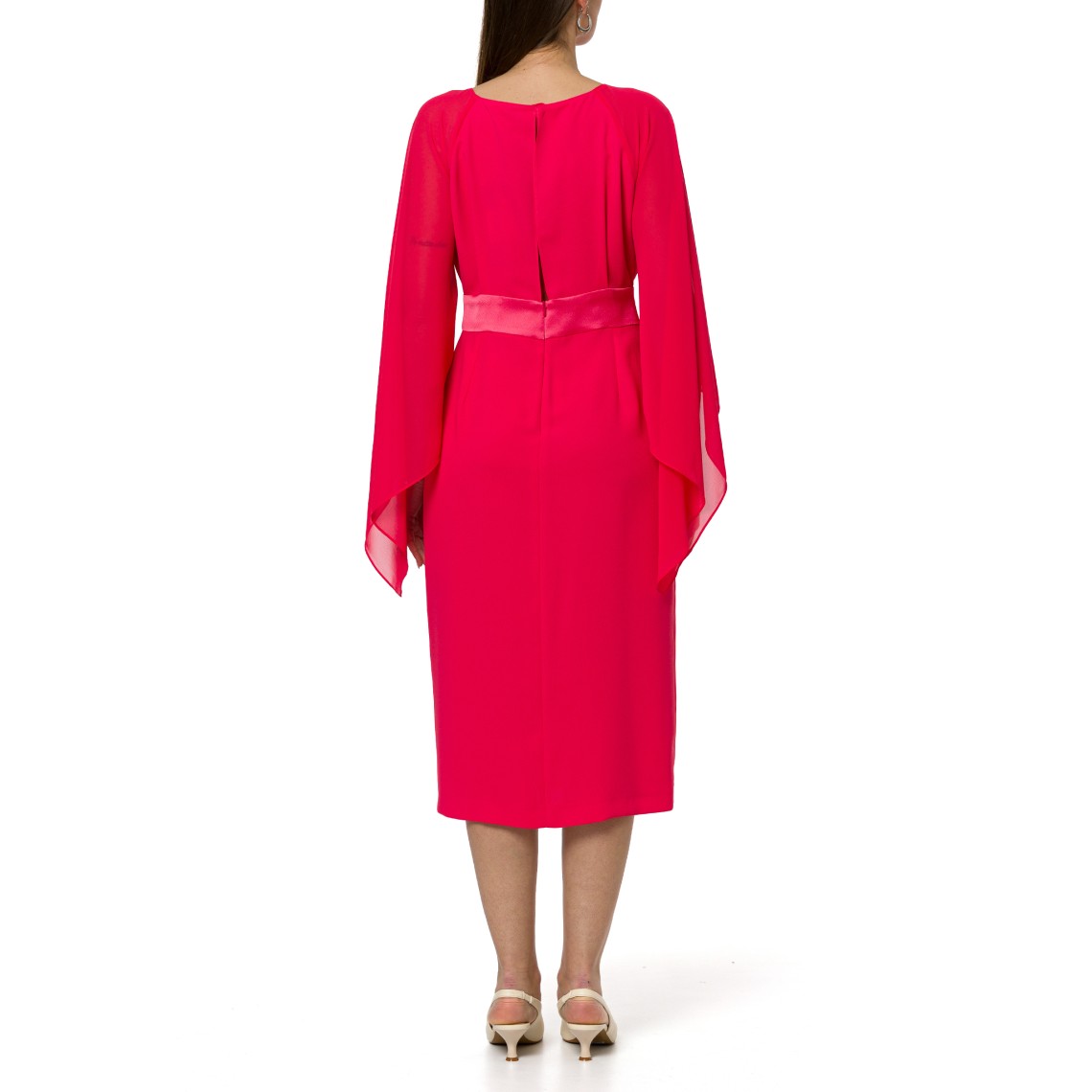 Abito midi con fascia in satin Hanita Couture