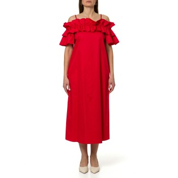 Abito con rouches e scollo bardot Hanita Couture