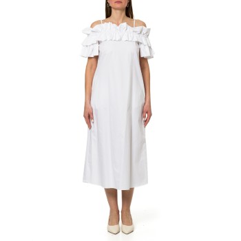 Abito con rouches e scollo bardot Hanita Couture