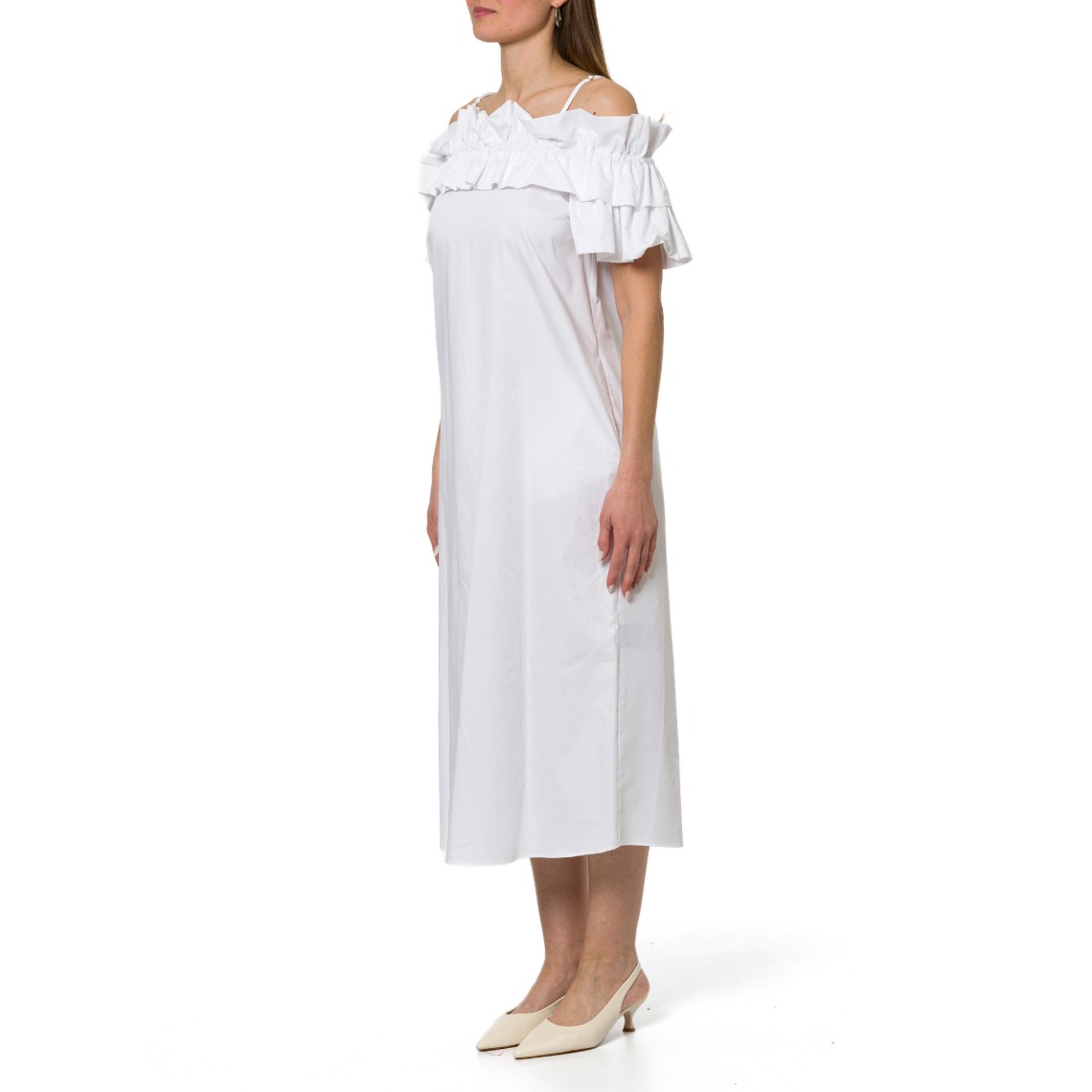 Abito con rouches e scollo bardot Hanita Couture