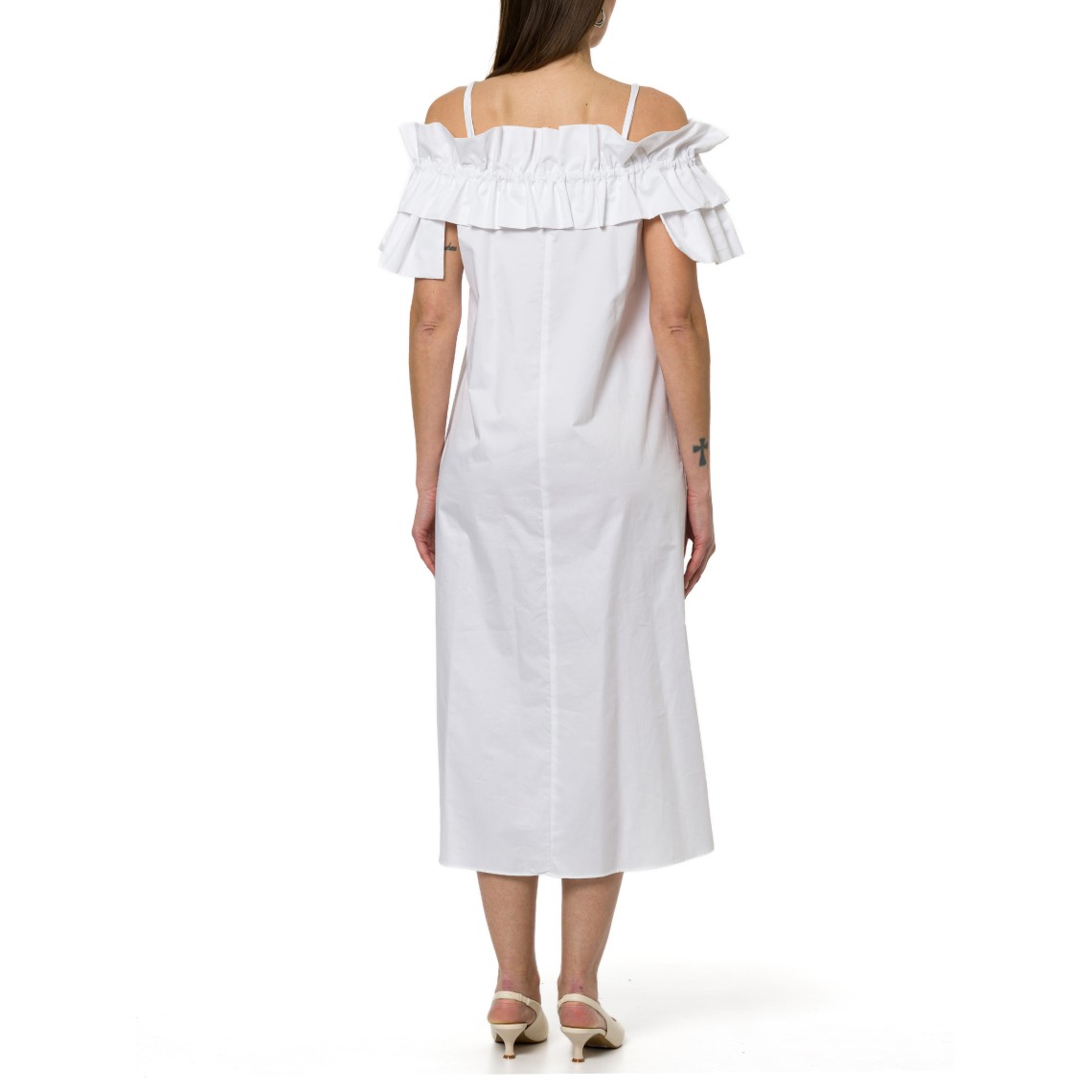 Abito con rouches e scollo bardot Hanita Couture