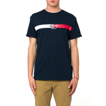 T-shirt in jersey con logo firma Tommy Jeans