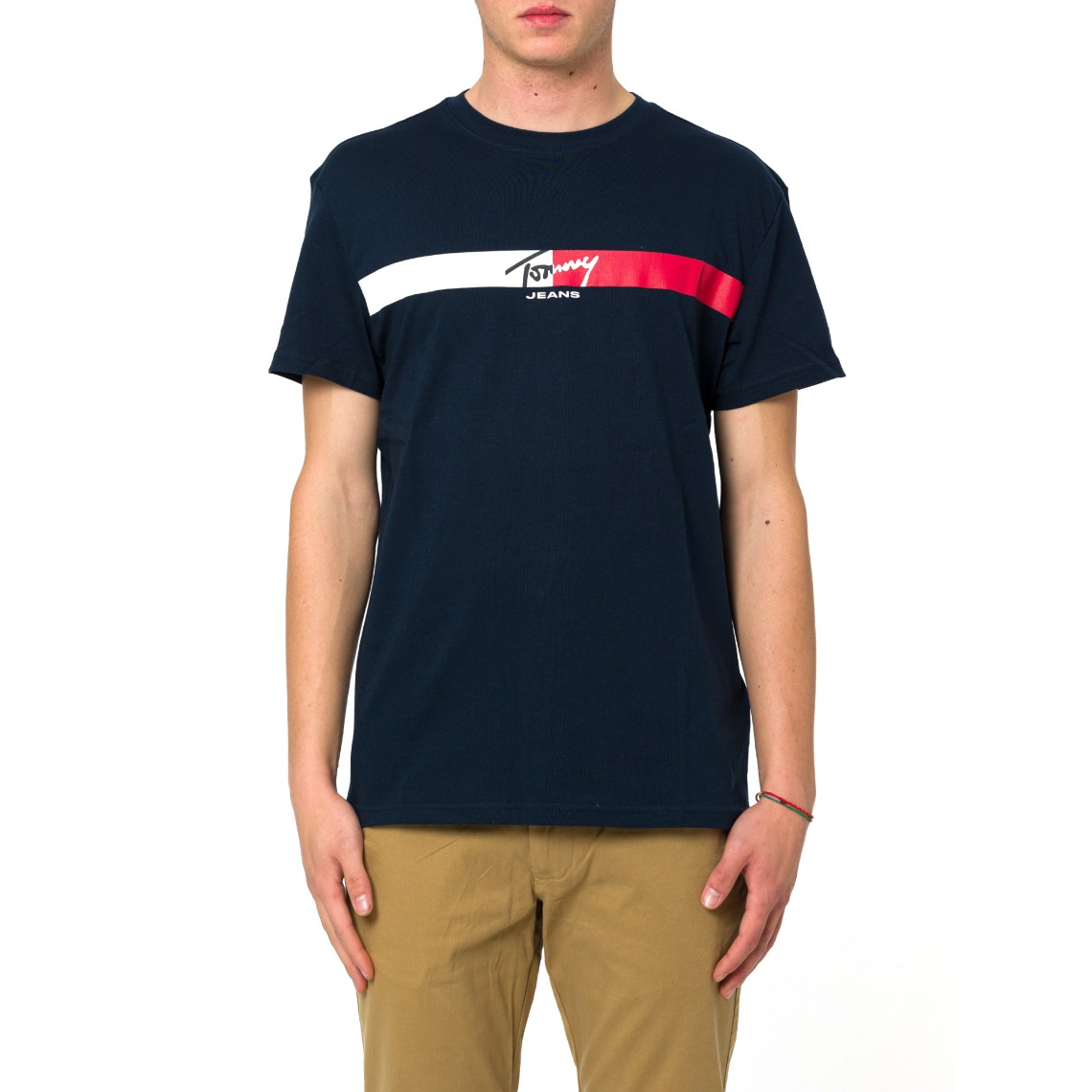 T-shirt in jersey con logo firma Tommy Jeans
