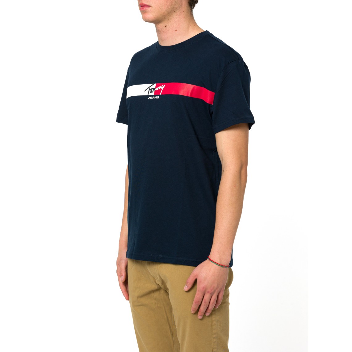 T-shirt in jersey con logo firma Tommy Jeans
