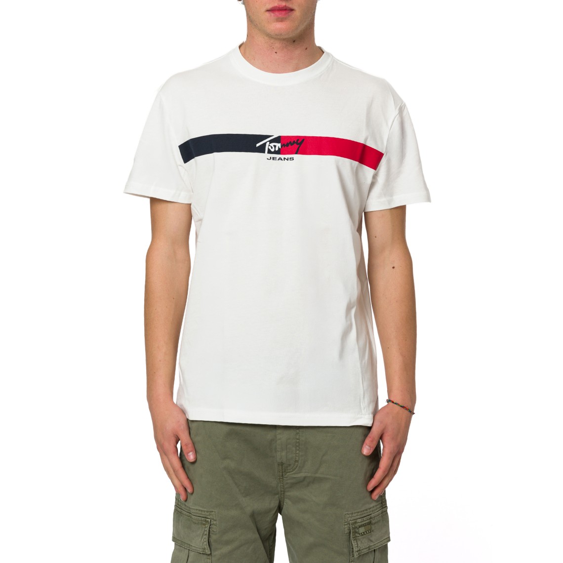 T-shirt in jersey con logo firma Tommy Jeans