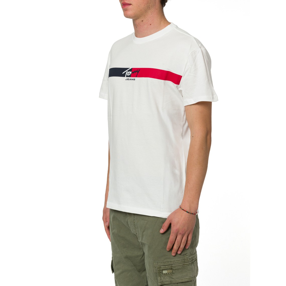 T-shirt in jersey con logo firma Tommy Jeans