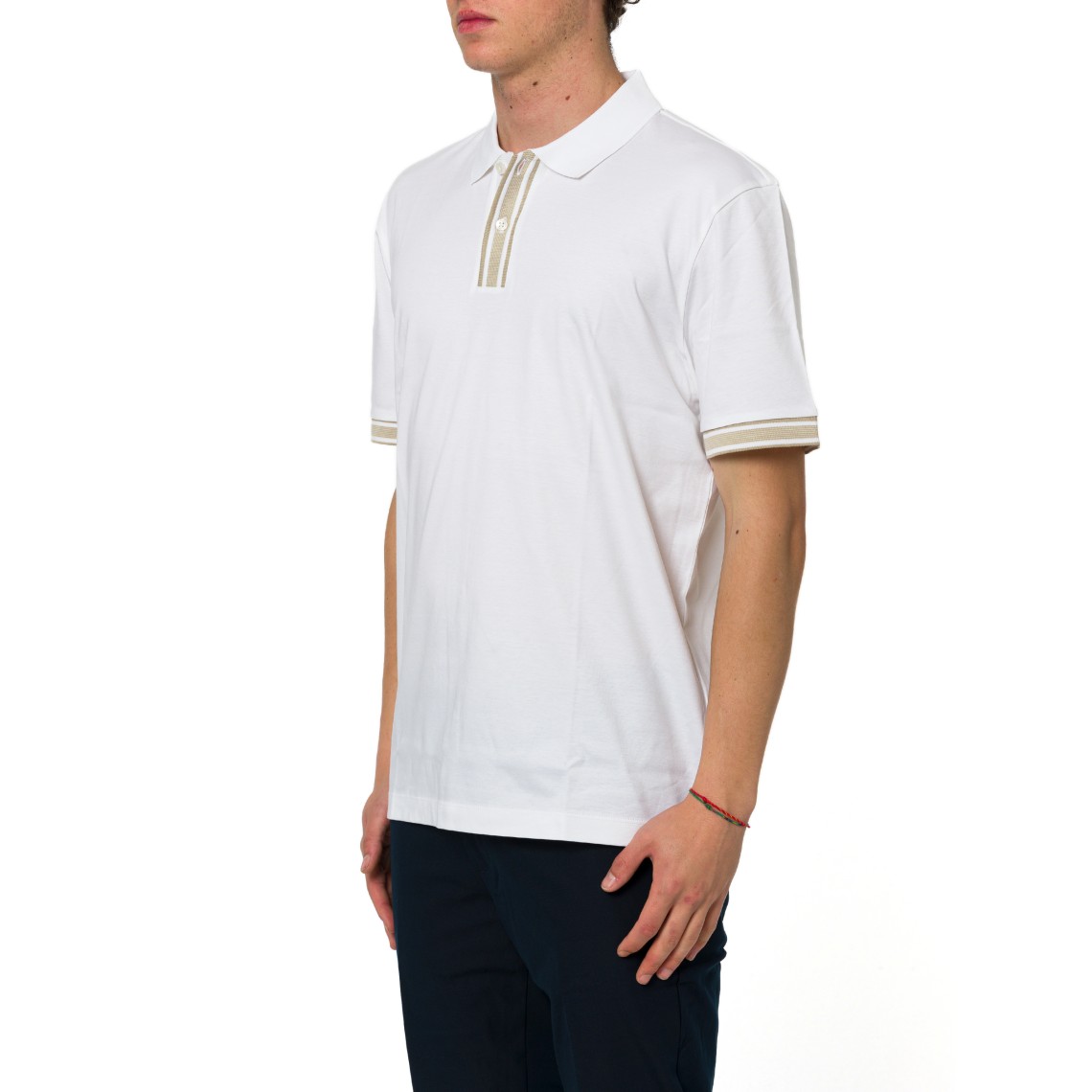 Polo con finiture a righe Boss