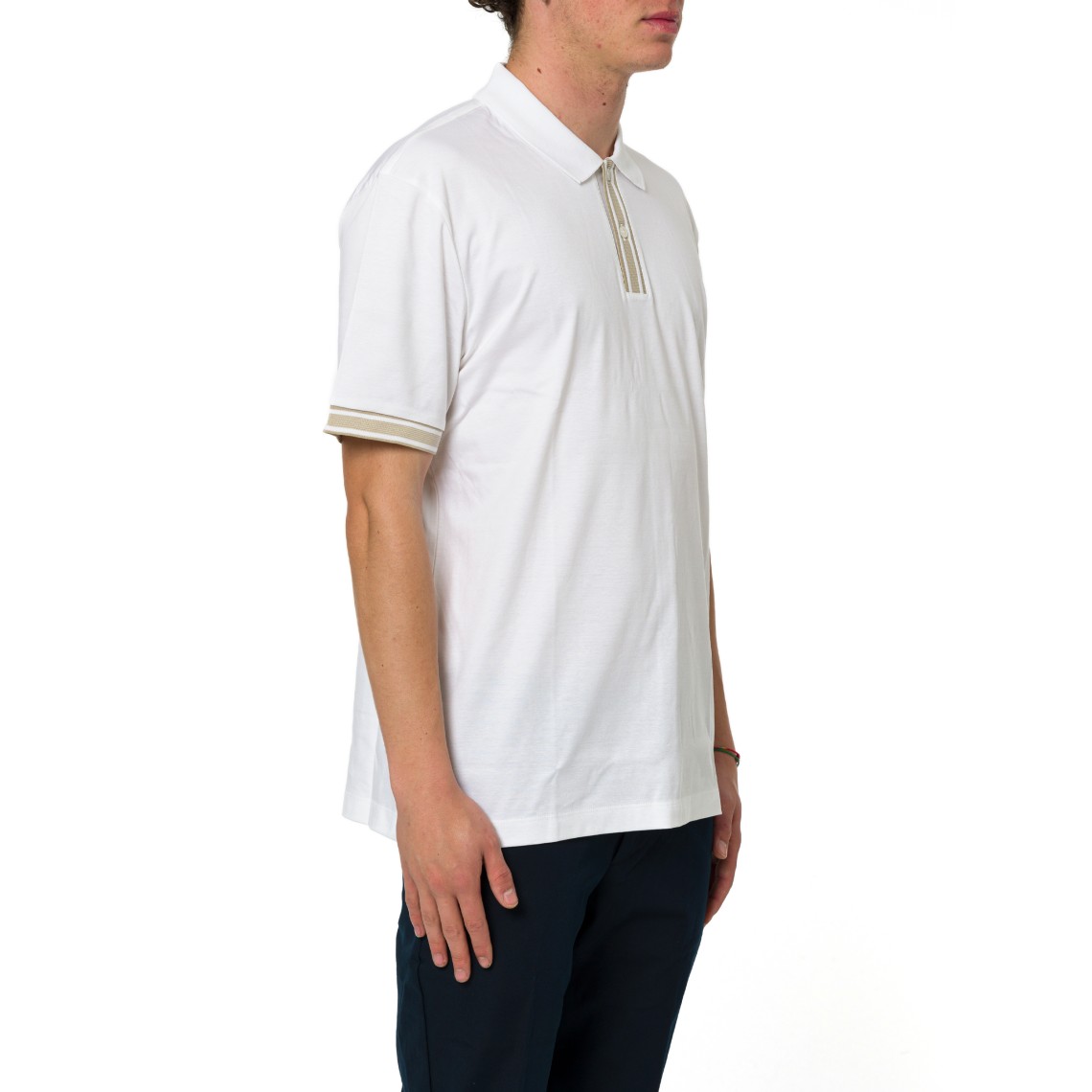 Polo con finiture a righe Boss