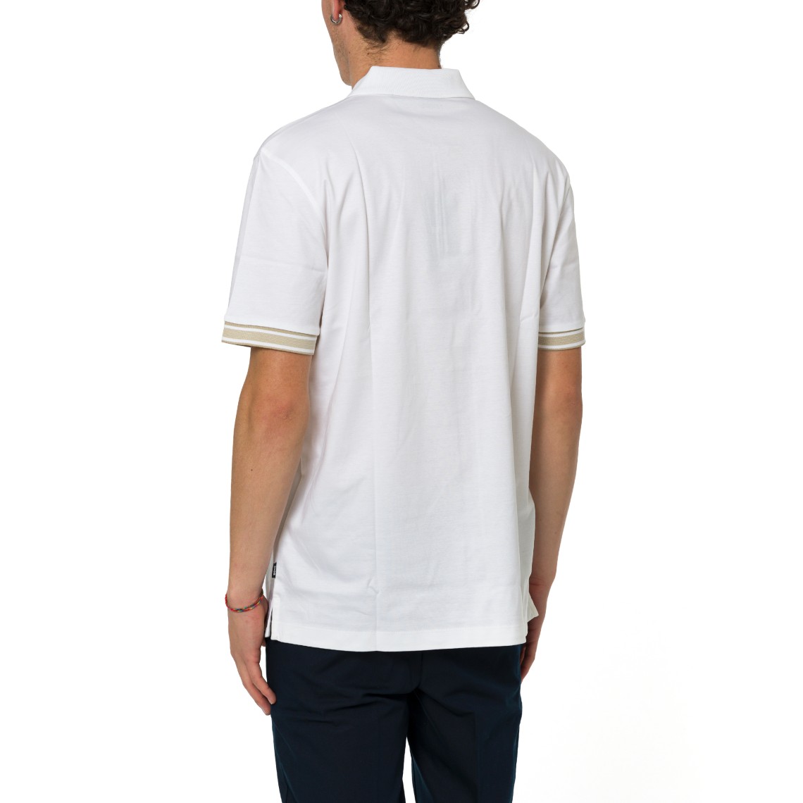 Polo con finiture a righe Boss