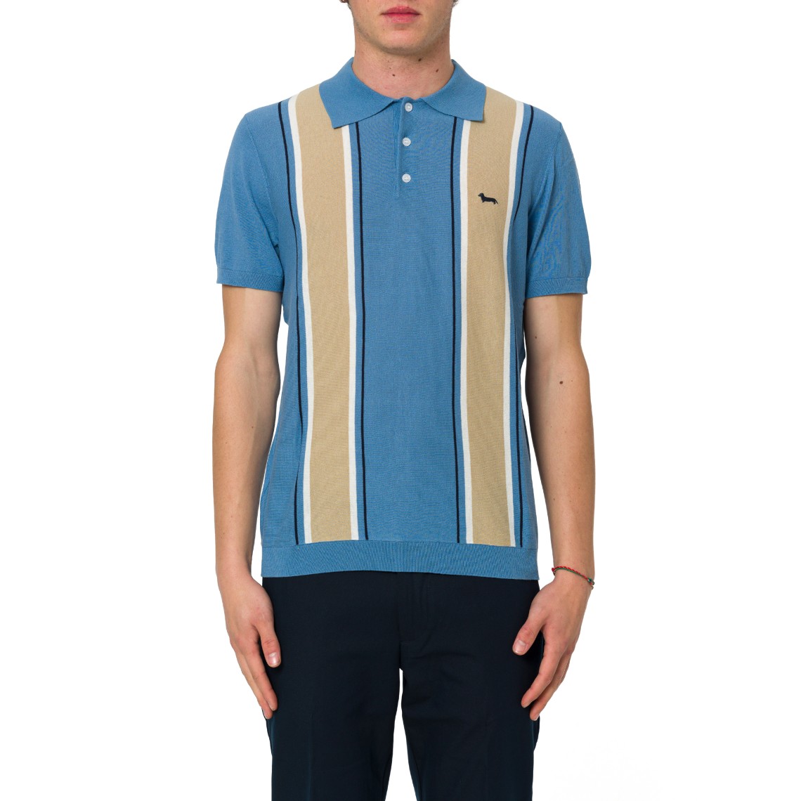 Polo in maglia con righe verticali Harmont & Blaine