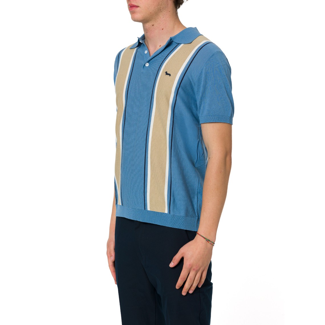 Polo in maglia con righe verticali Harmont & Blaine
