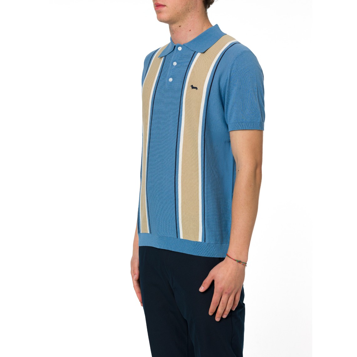 Polo in maglia con righe verticali Harmont & Blaine