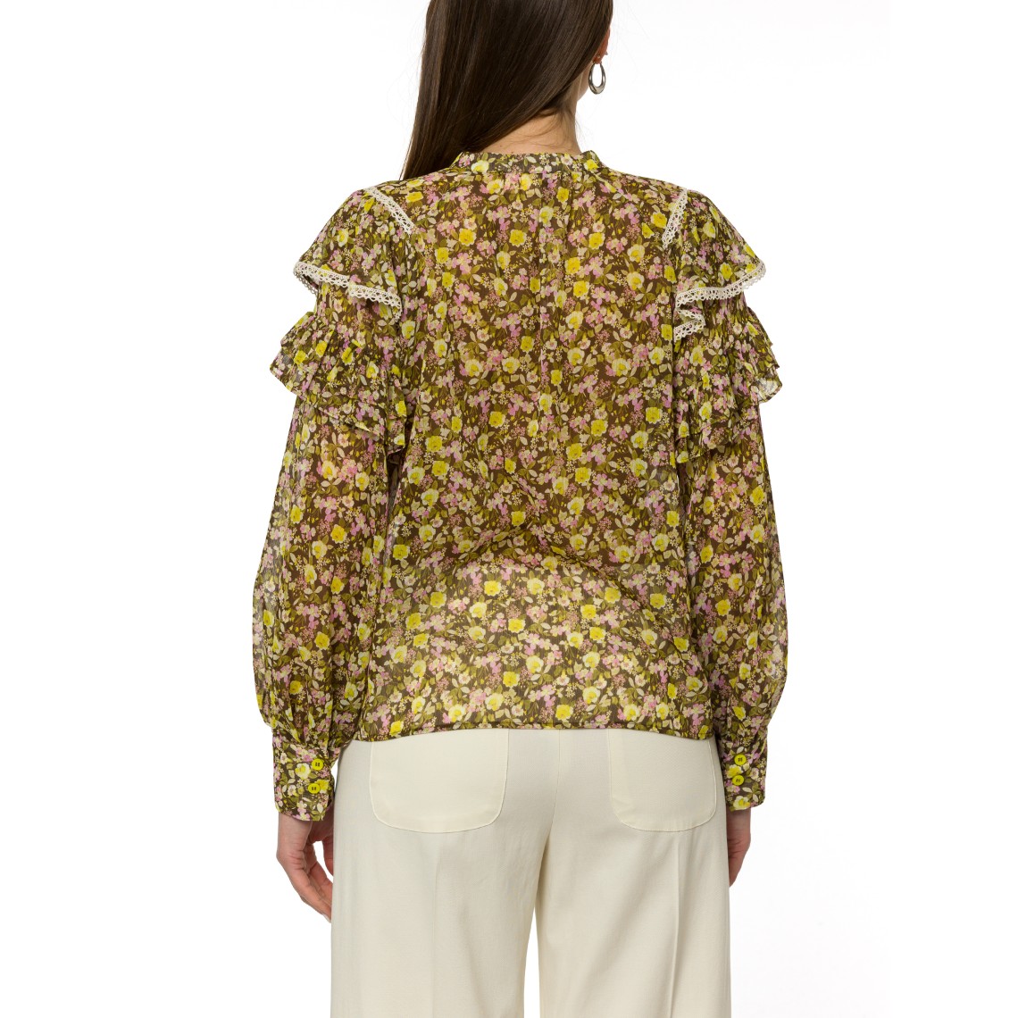 Camicia con balze i Blues