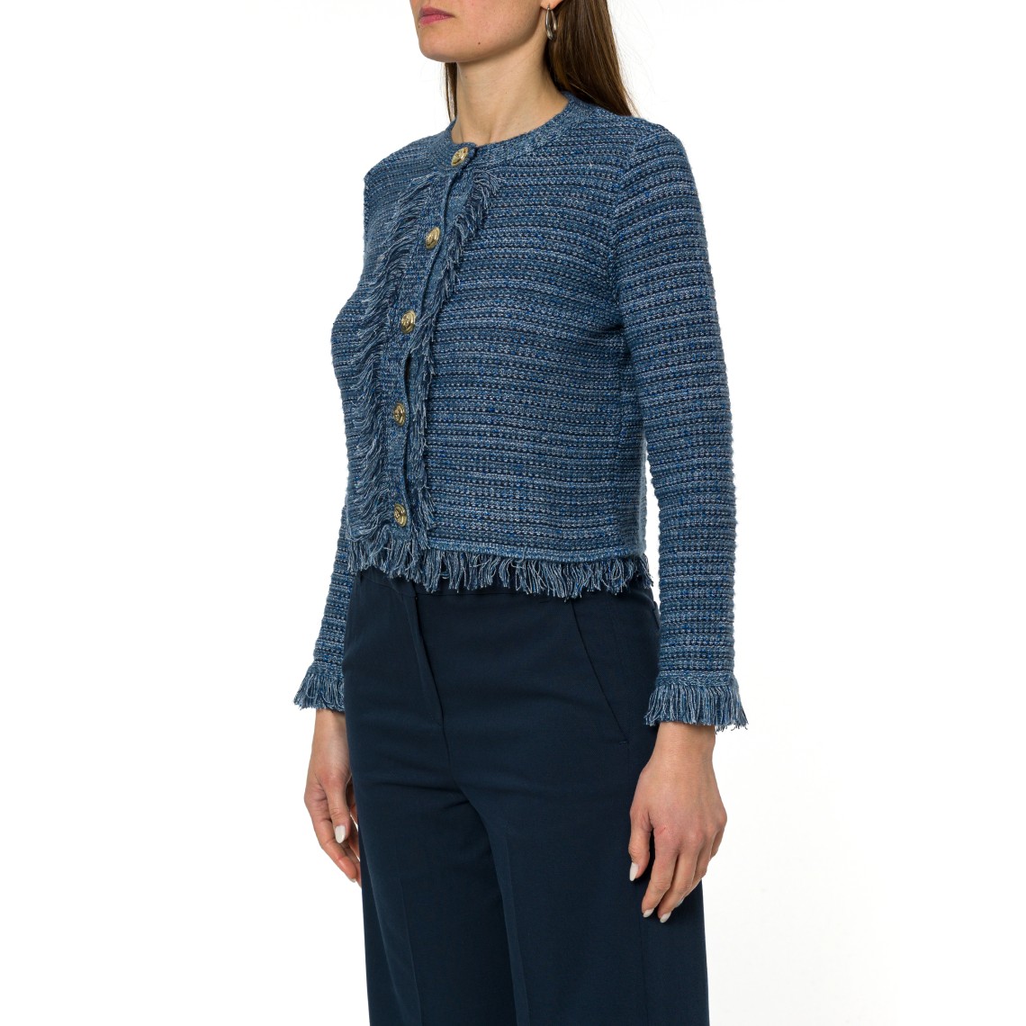 Cardigan con frange i Blues