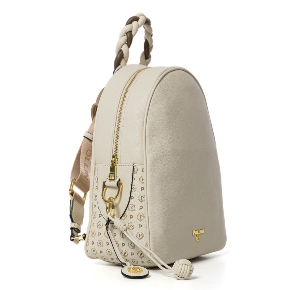 Zaino con manico intrecciato Pollini