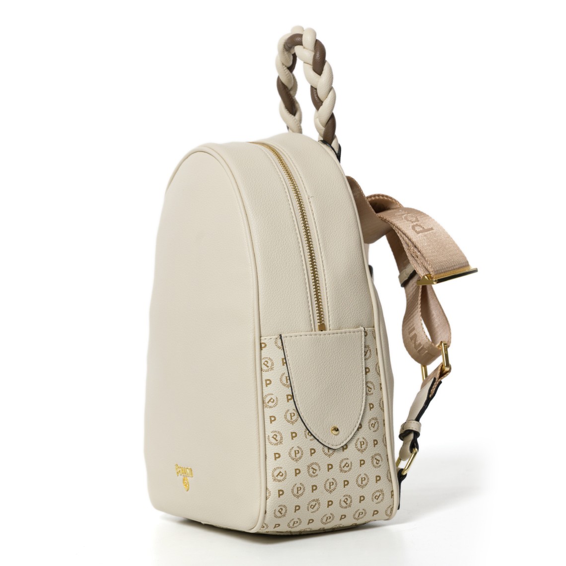 Zaino con manico intrecciato Pollini