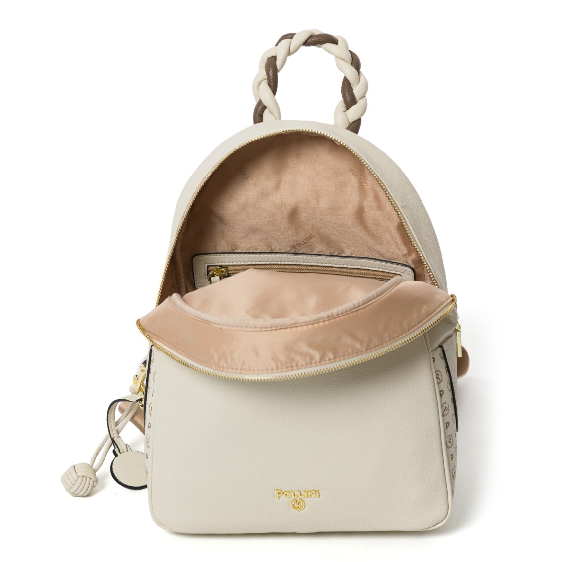 Zaino con manico intrecciato Pollini