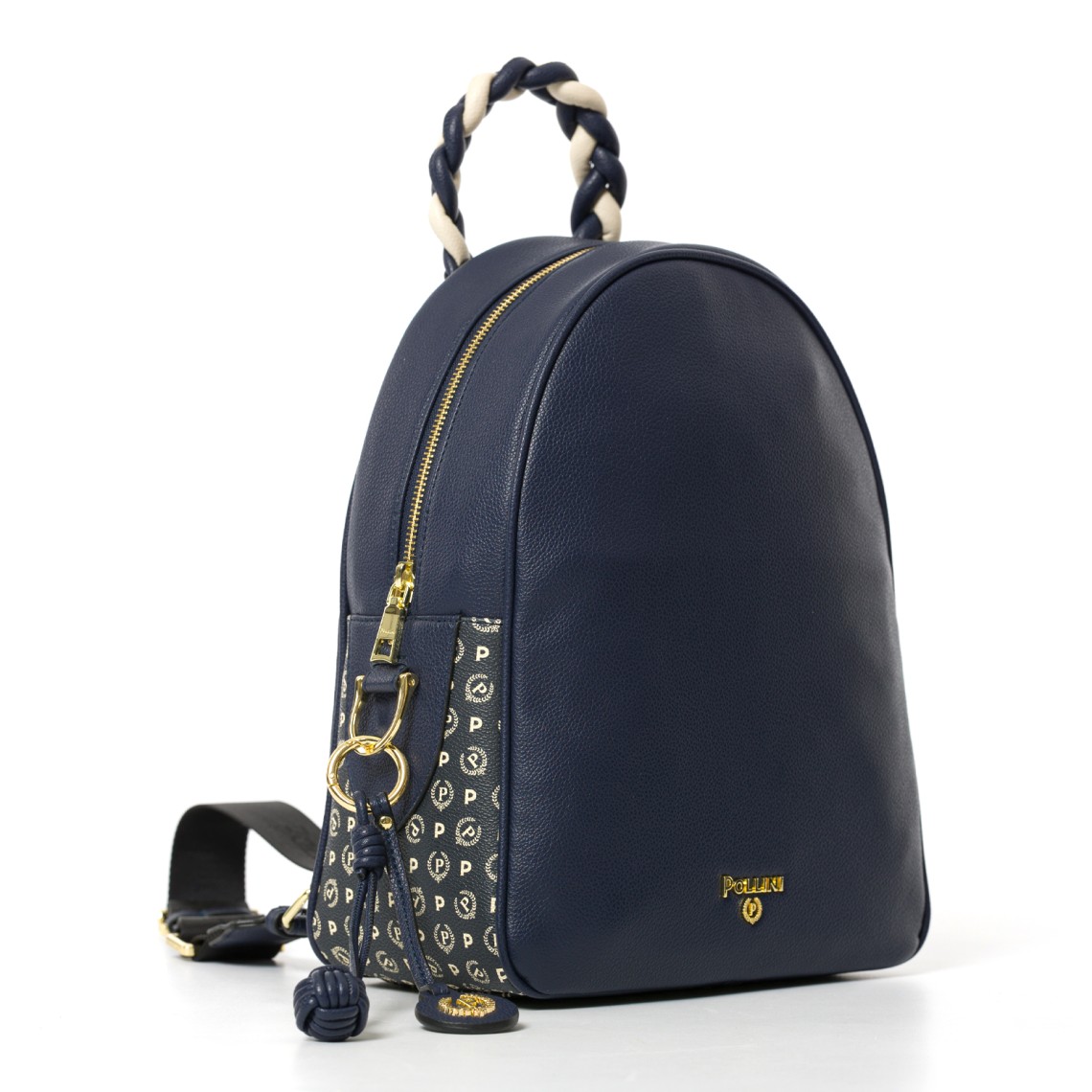 Zaino con manico intrecciato Pollini