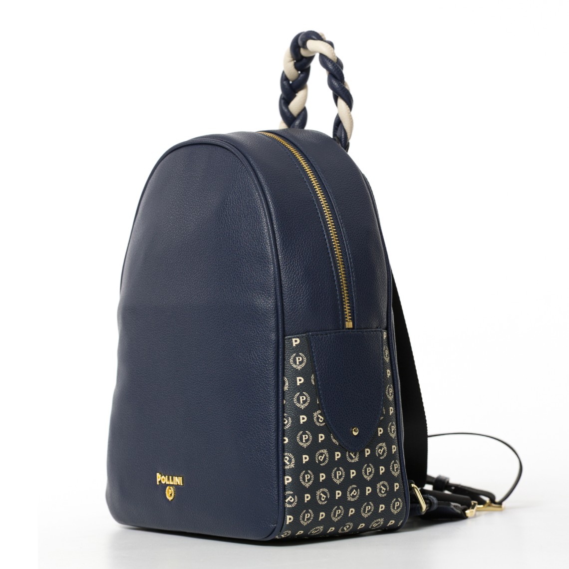 Zaino con manico intrecciato Pollini