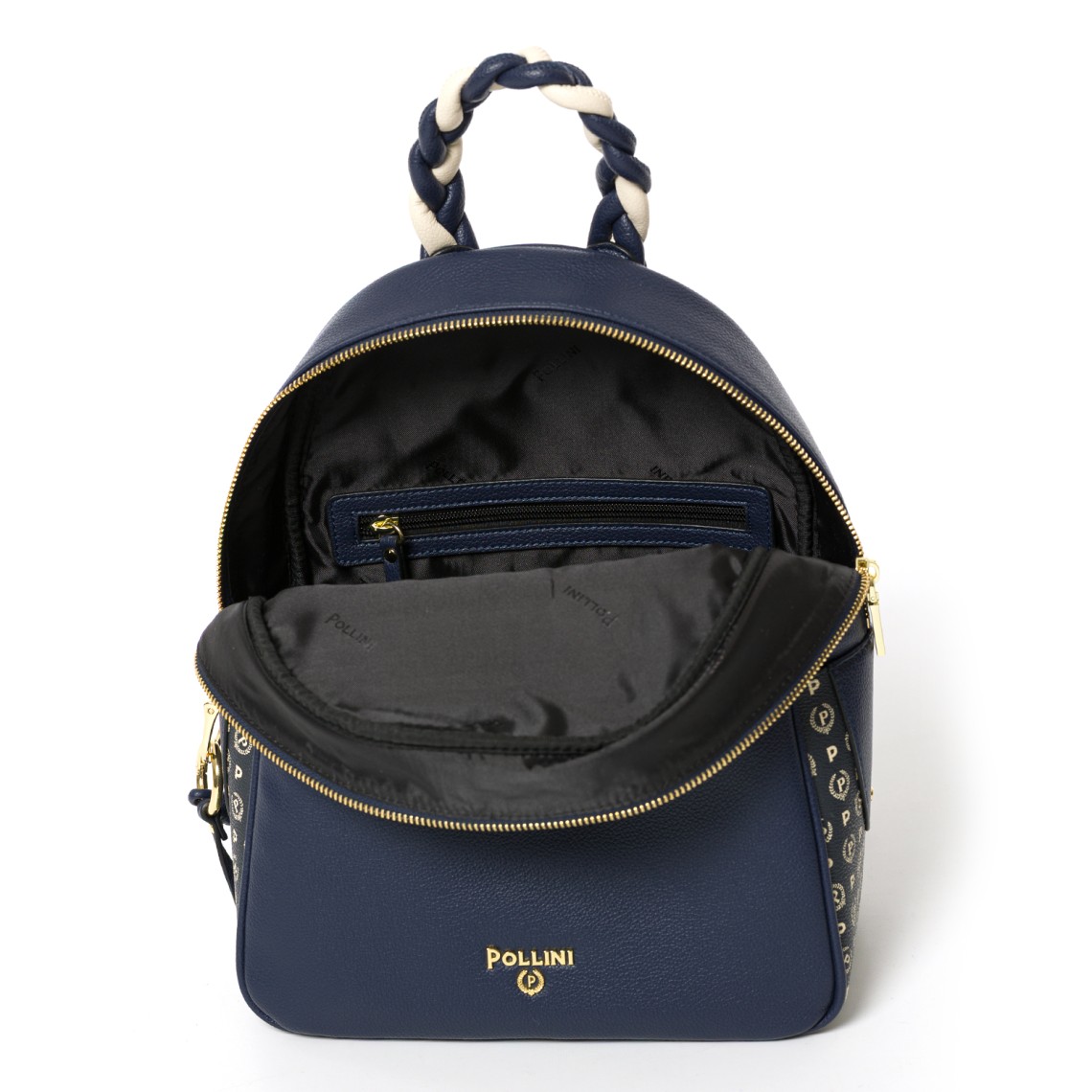 Zaino con manico intrecciato Pollini