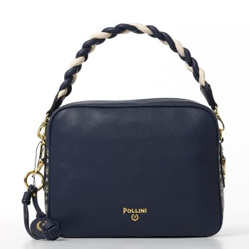 Borsa con manico intrecciato Pollini
