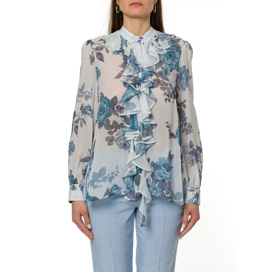 Camicia in georgette con rouche Marella