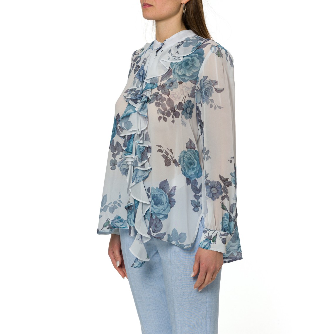Camicia in georgette con rouche Marella