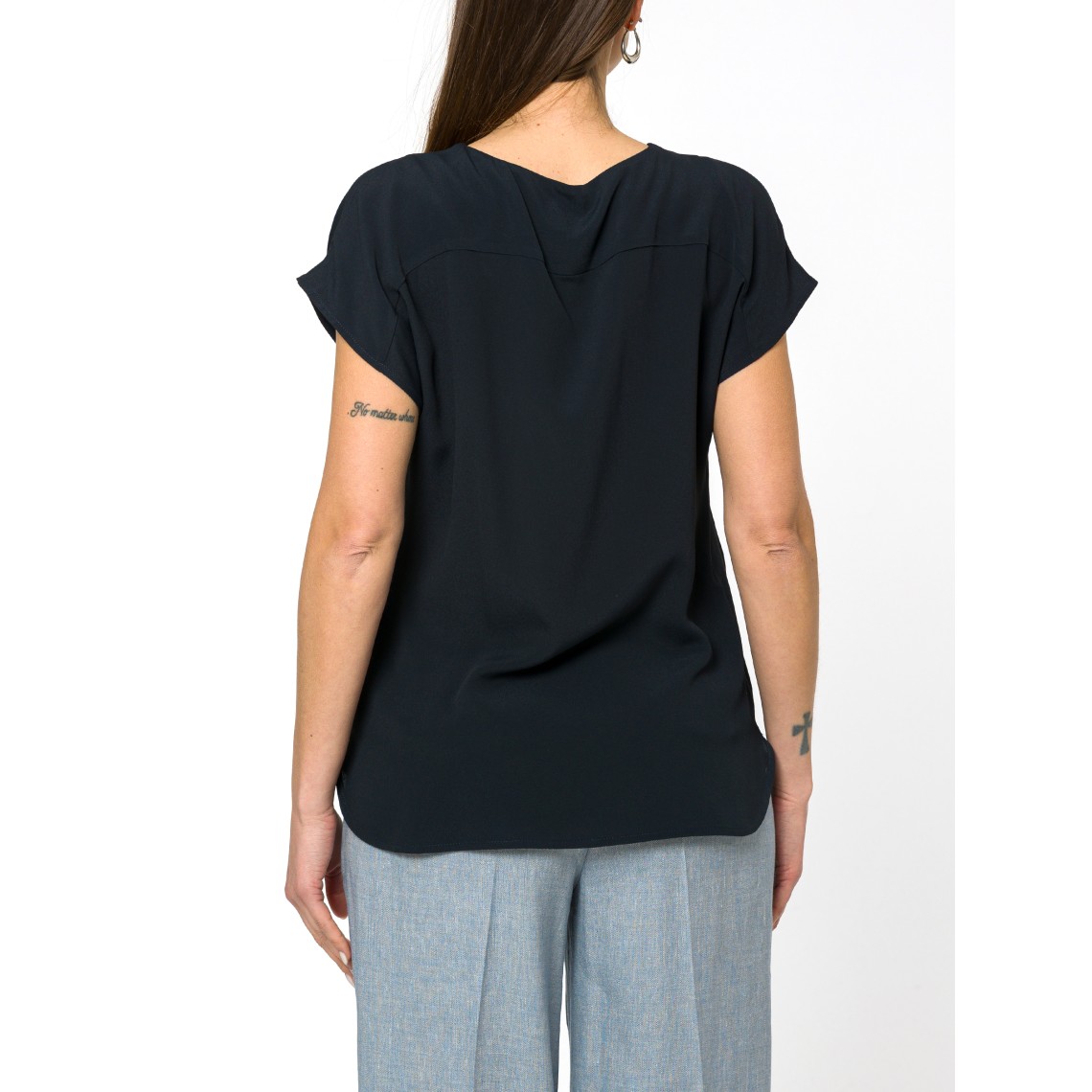 Blusa in crepe de chine misto seta Marella