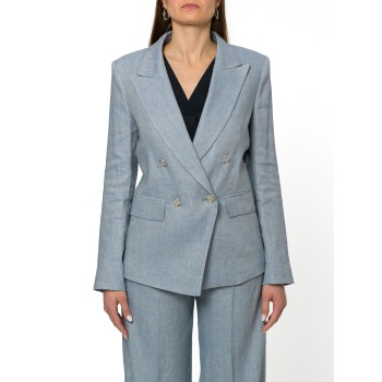 Blazer in chevron di misto lino Marella