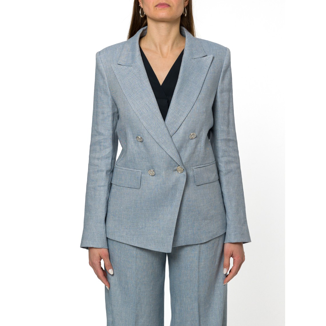 Blazer in chevron di misto lino Marella