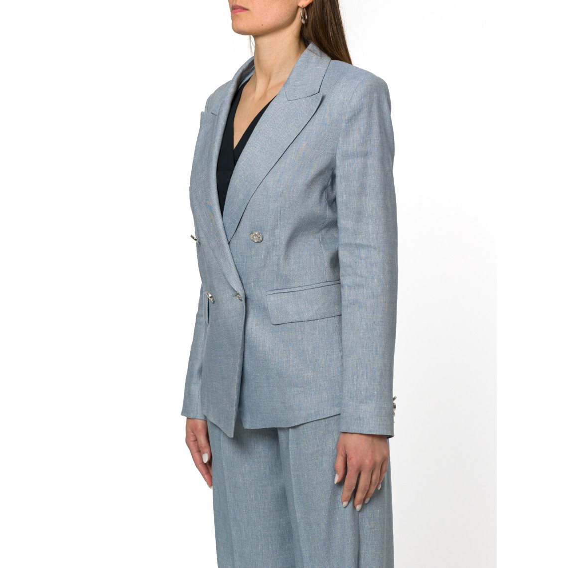 Blazer in chevron di misto lino Marella