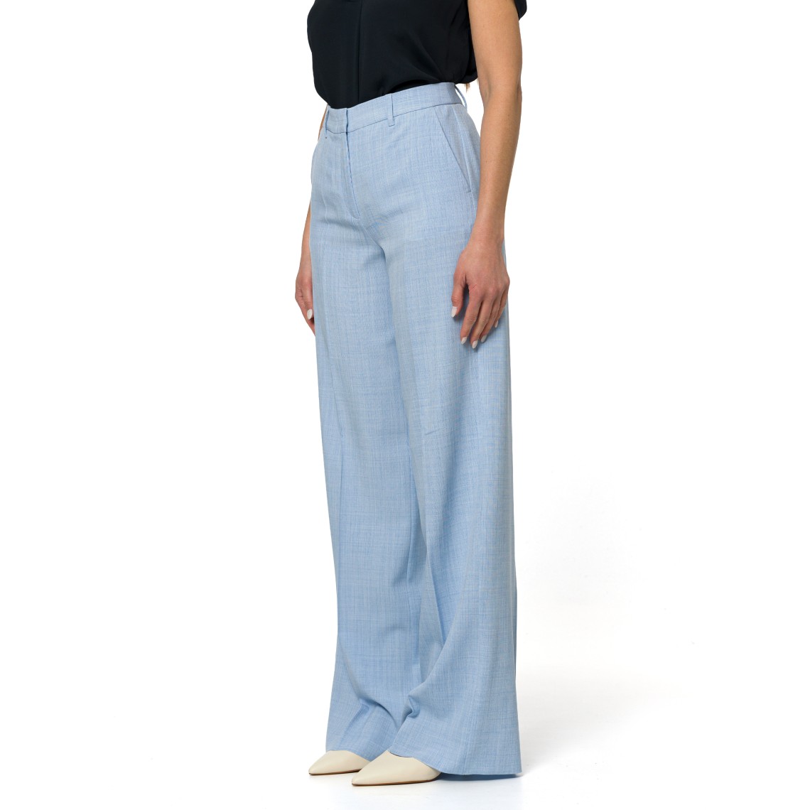 Pantalone dritto in tela stretch malfilé Marella