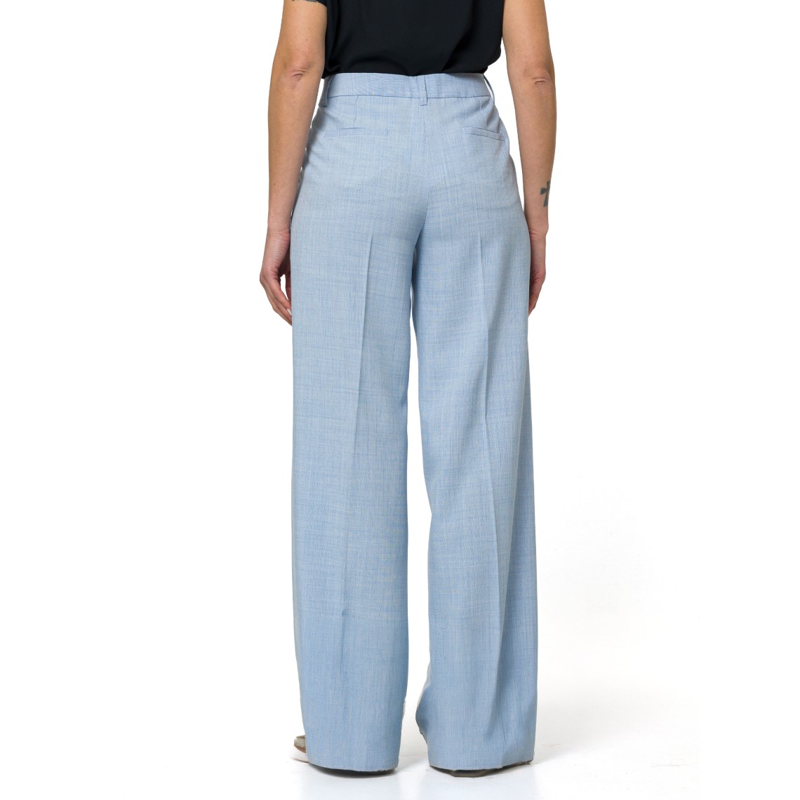 Pantalone dritto in tela stretch malfilé Marella