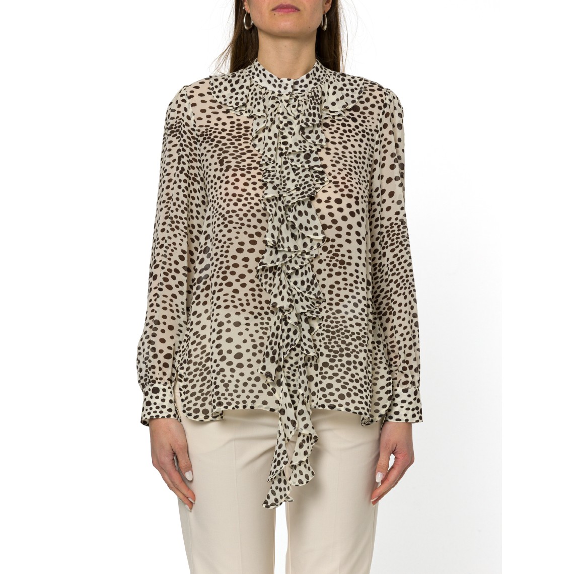 Camicia in georgette con rouche Marella