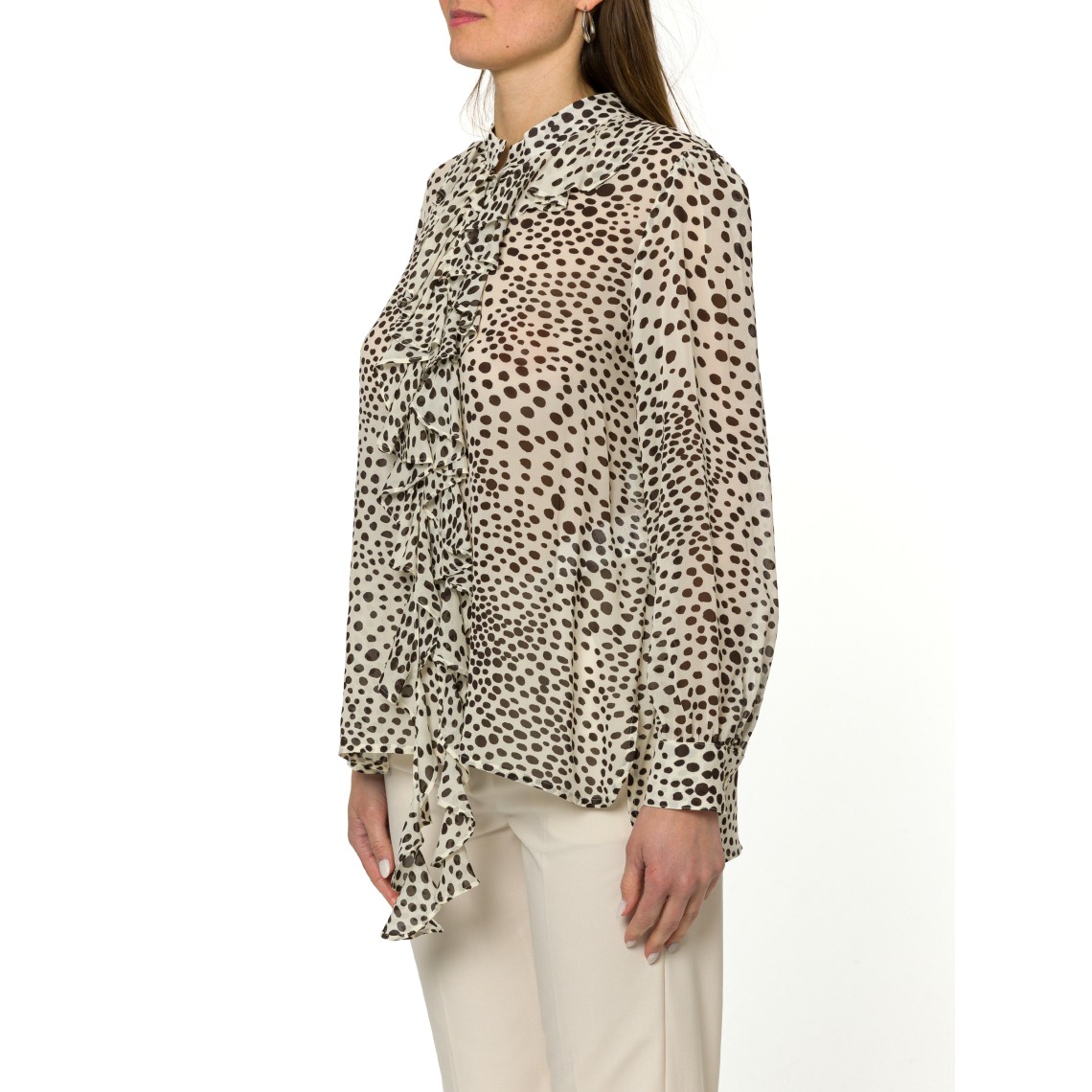 Camicia in georgette con rouche Marella