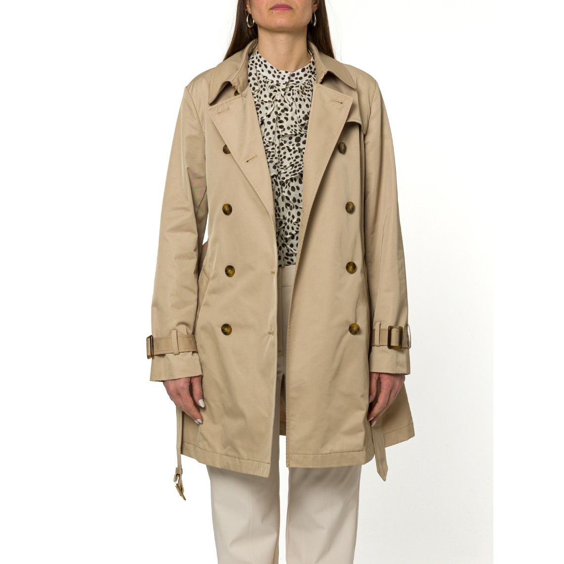 Trench doppiopetto in cotone tecnico Marella
