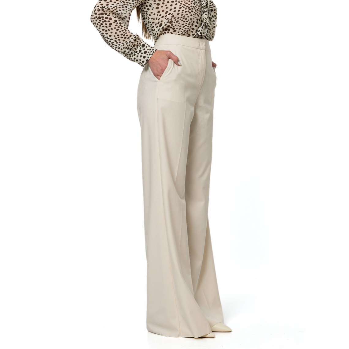 Pantalone dritto in tela stretch Marella