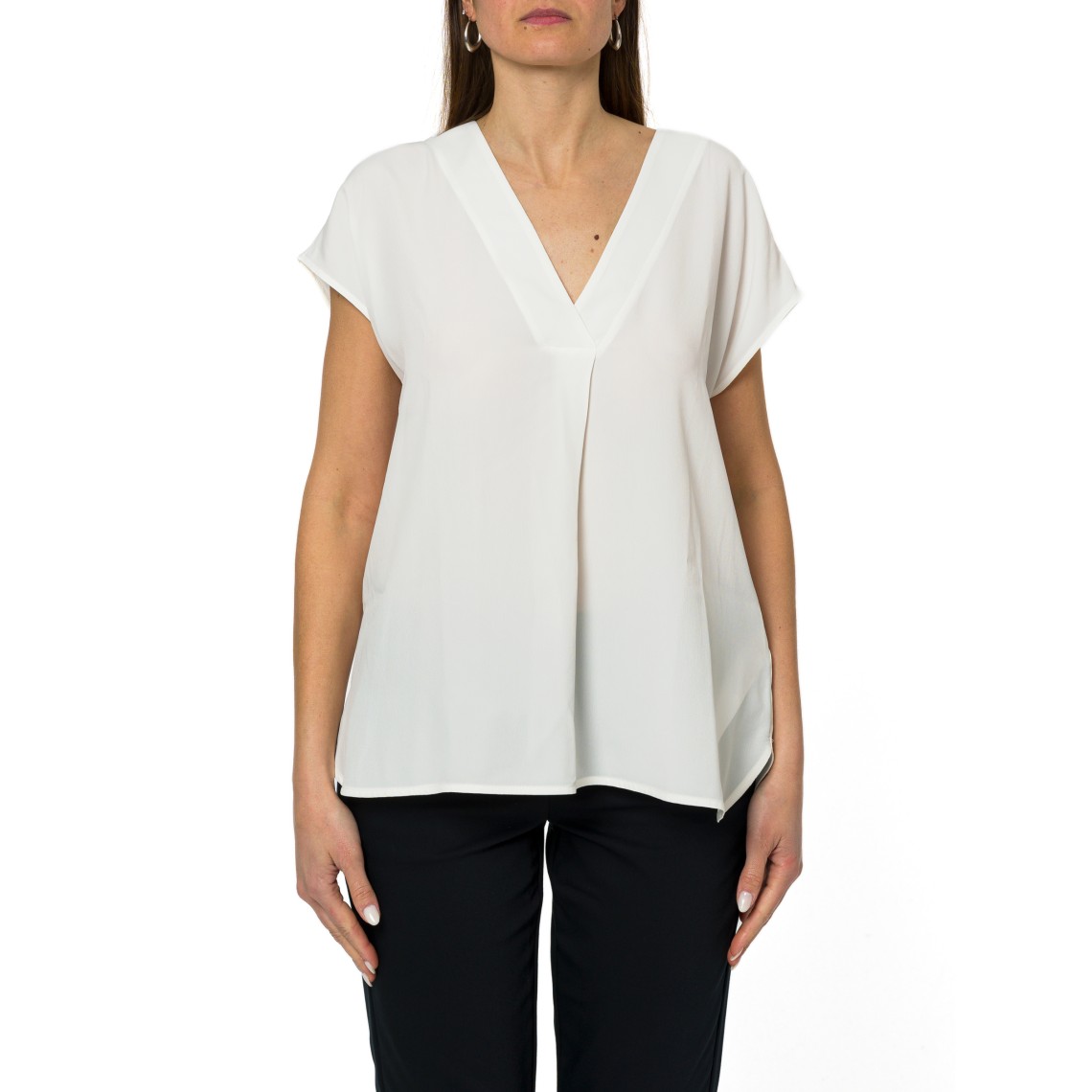 Blusa in crepe de chine misto seta Marella