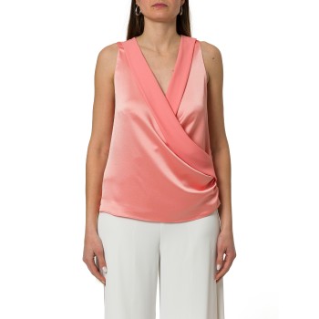 Top Hanita Couture in envers satin con scollo incrociato