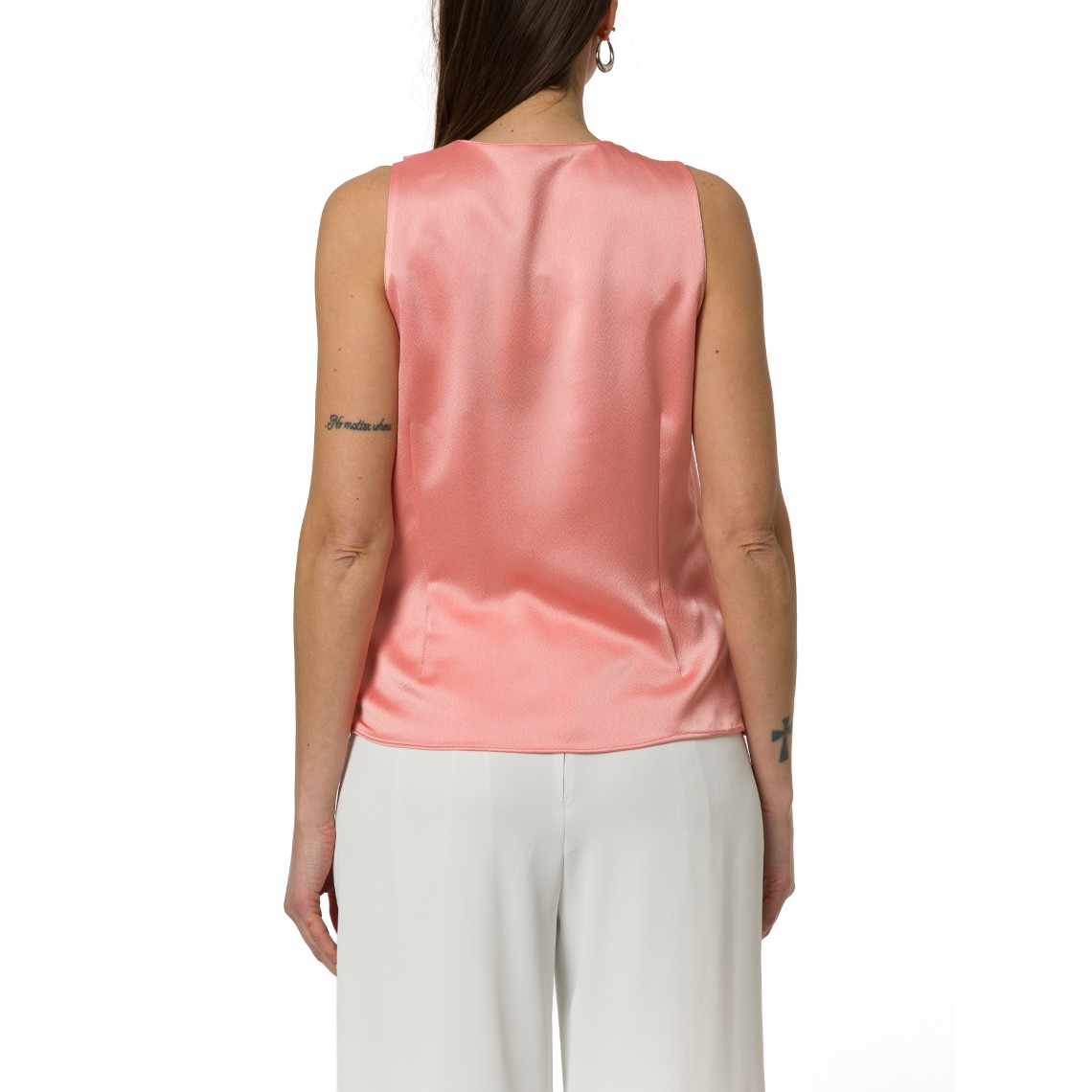 Top Hanita Couture in envers satin con scollo incrociato