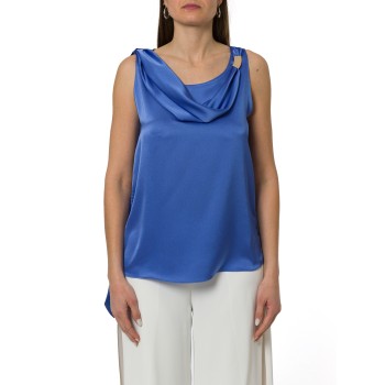 Canotta in raso Hanita Couture con scollo morbido