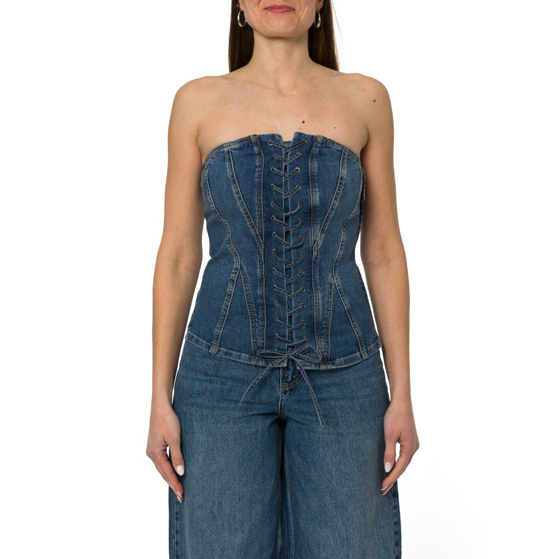 Top bustier in denim Liu Jo