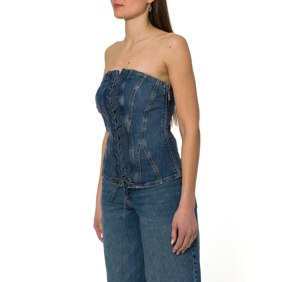 Top bustier in denim Liu Jo