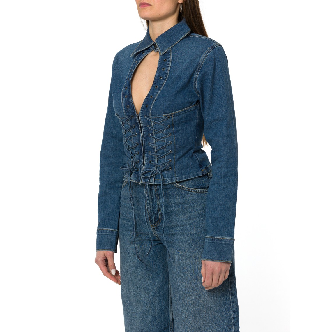 Camicia in denim con stringhe Liu Jo