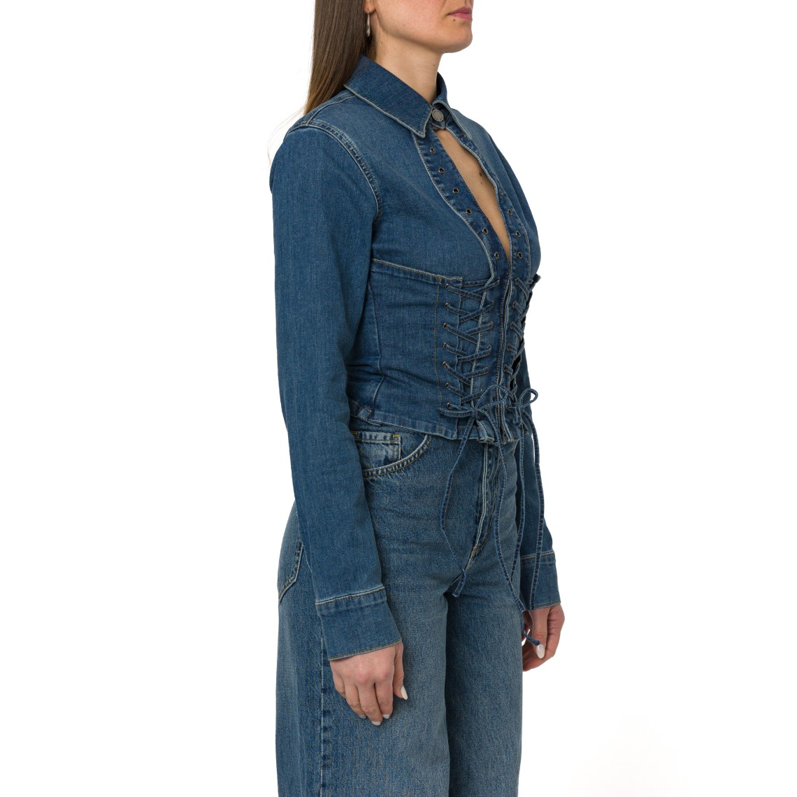 Camicia in denim con stringhe Liu Jo