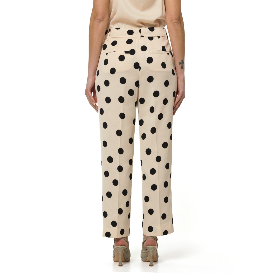 Pantaloni satinati a pois Marella