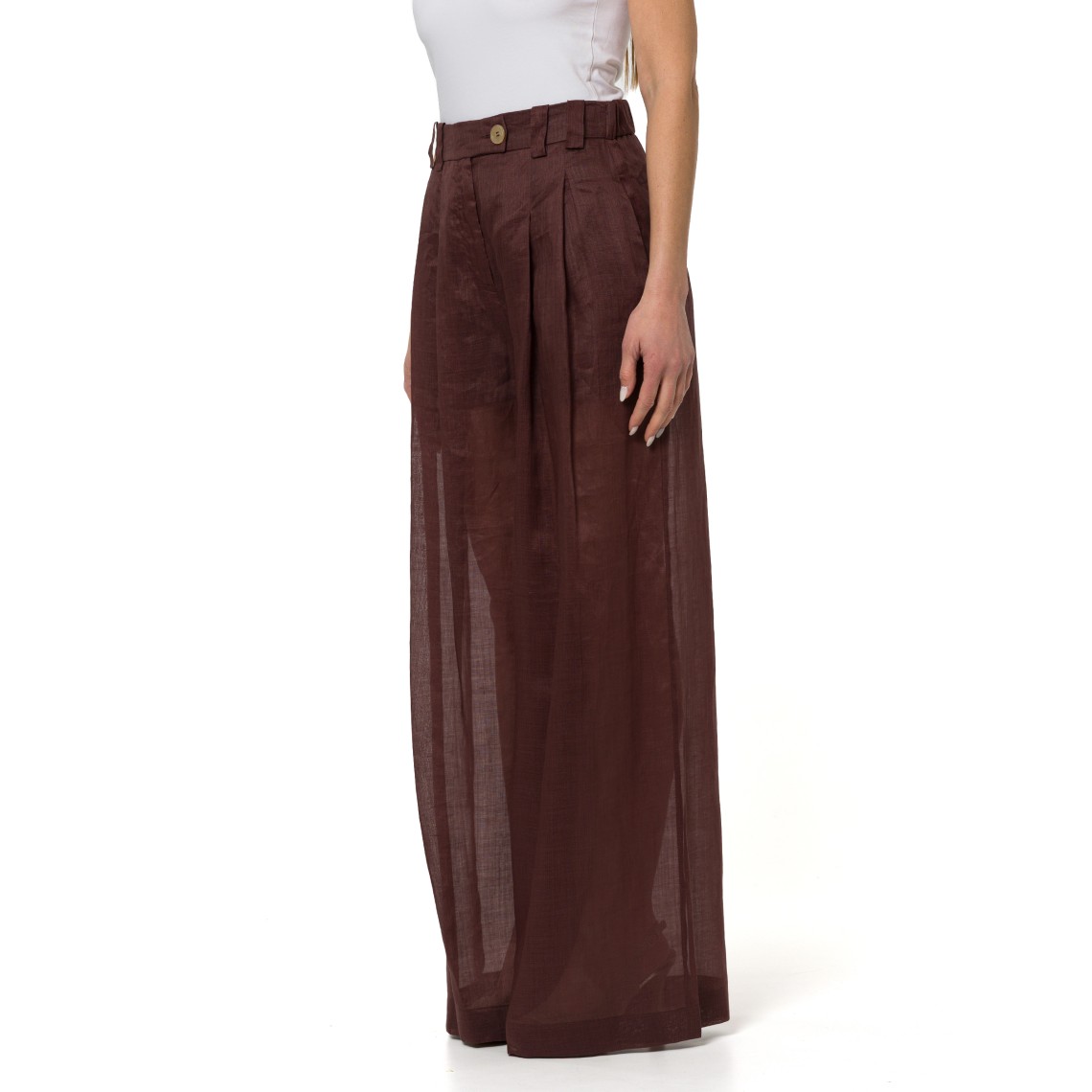 Pantalone wide leg in ramié Marella
