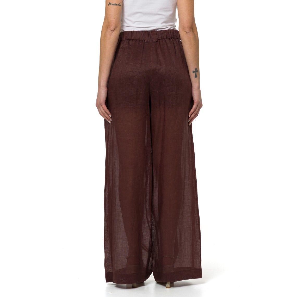 Pantalone wide leg in ramié Marella