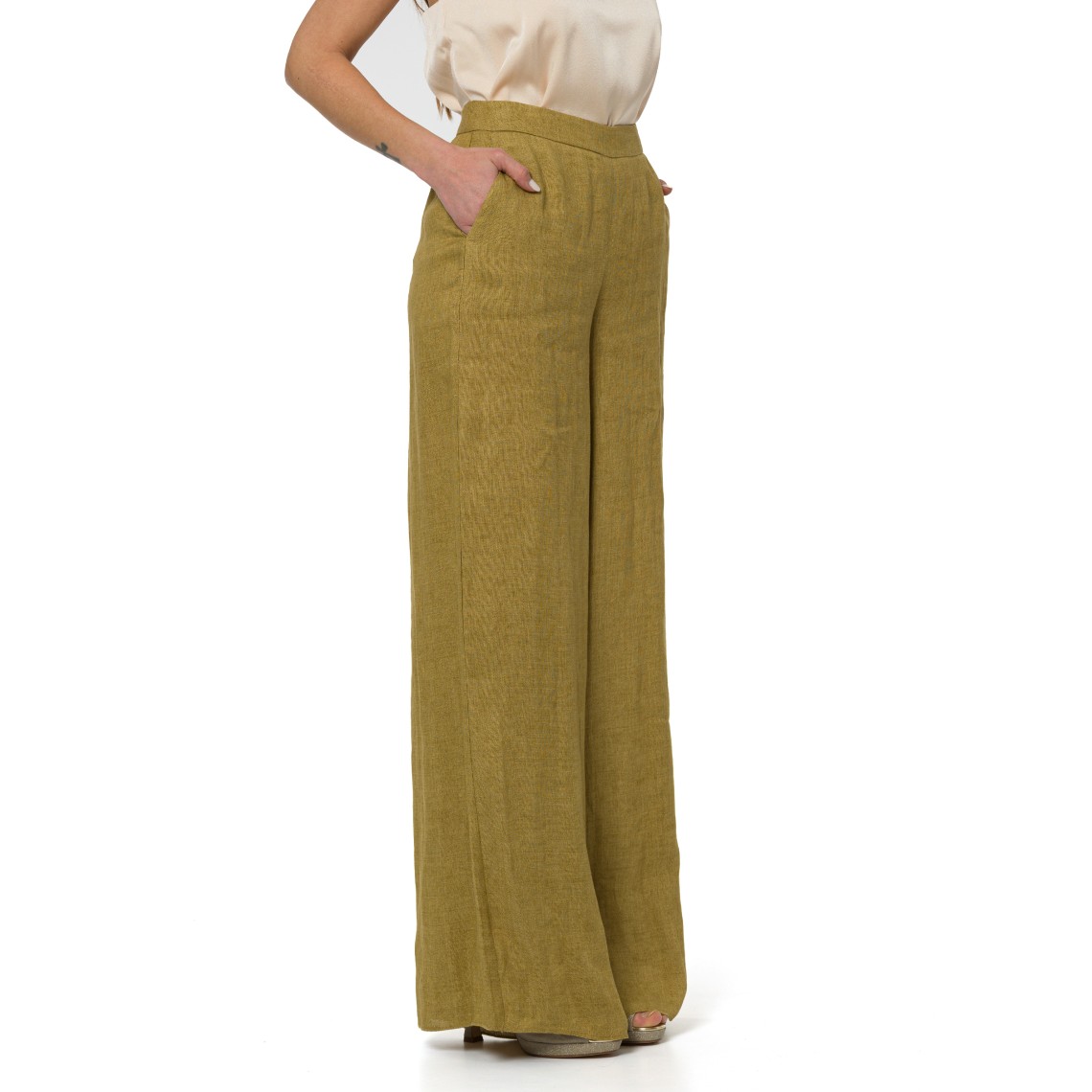 Pantaloni in lino delavé Marella